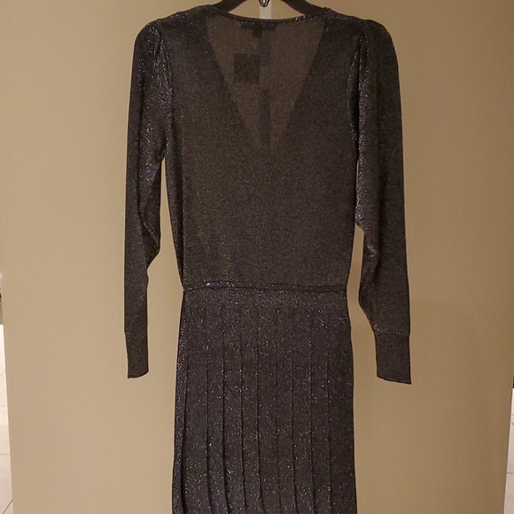 Cushnie $1,195 Metallic Pleated Blouson Knit Dress - Picture 7 of 7